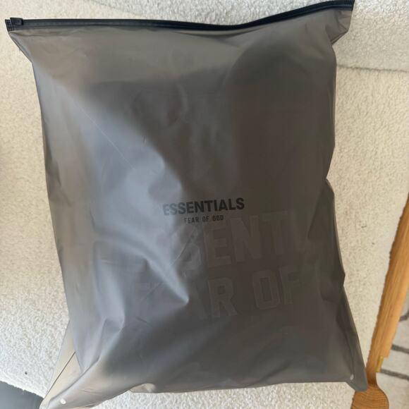 Fear of God Essentials Pull Over Hoodie in Off Black - Picture 8 of 8